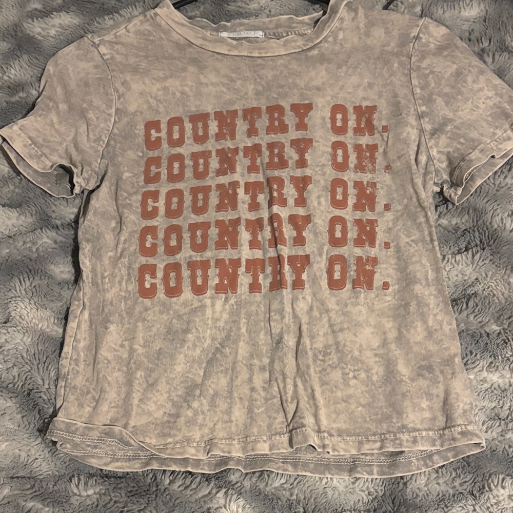 Full Tilt Gray and Red Short Sleeve Tee